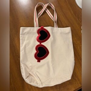 Heart Sunglasses Canvas Tote Bag